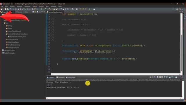 Interview Base Java Program of Reverse Number with Variations.