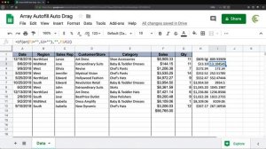 Google Sheets - Drag Formula Down Automatically - Autofill Arrays