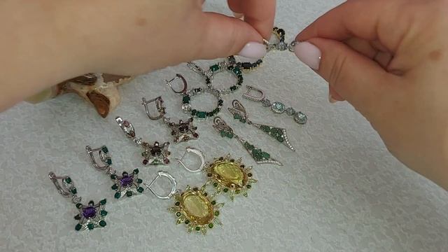 Серебро 925. Натуральные камни. Серьги. 16.06.2023.