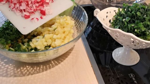 Немецкий Картофельный Салат с редиской. Вкусно!