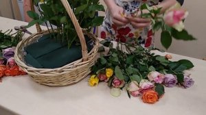 Мастер-класс, как сделать корзину из роз.