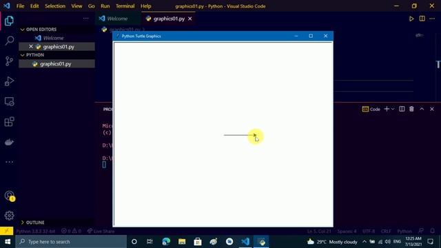 Python turtle graphics | python turtle library | Rishav hacx | 2021