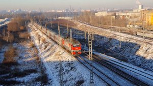 ЭП2К-314 с поездом N-47 Москва-Балаково вагоны двусцепы по Бирюлёво