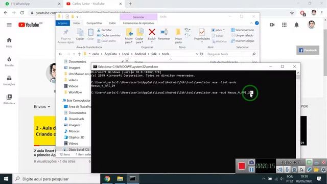 3 Aula React Native Abrindo o emulador com Android studio fechado смотреть онлайн