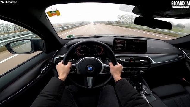 2022 BMW 5 series 530i Touring M Sport on GERMAN AUTOBAHN NO SPEED LIMIT - pov test drive смотреть онлайн