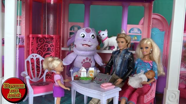 Барби Мультик на русском Игрушки Куклы Барби Лунтик Обжора Серия 4 Видео с игрушками для детей смотреть онлайн