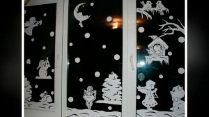 Новогодние окна. Как украсить окно на Новый год