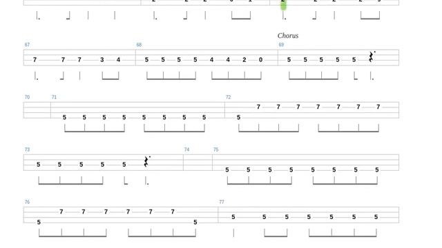 Give Me Novacaine + Green Day + Bass only + Bass tab