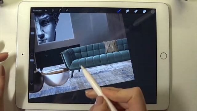 Эскизы штор в программе Procreate 1
