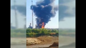 Атака дрона-камикадзе на Новошахтинский НПЗ в Ростове.  22 июня 2022 г.
