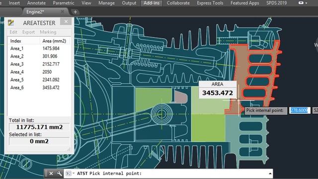 AreaTester for AutoCAD. It easily calculates and marks enclosed areas. смотреть онлайн