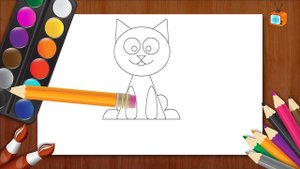 Учимся рисовать котика Уроки рисования для детей