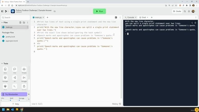 The Python Toolbox Challenge 2 Solution: The escape character смотреть онлайн