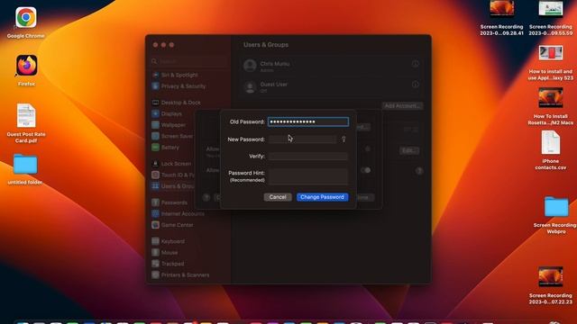 MacOS Ventura: How To Change Mac  MacBook Password