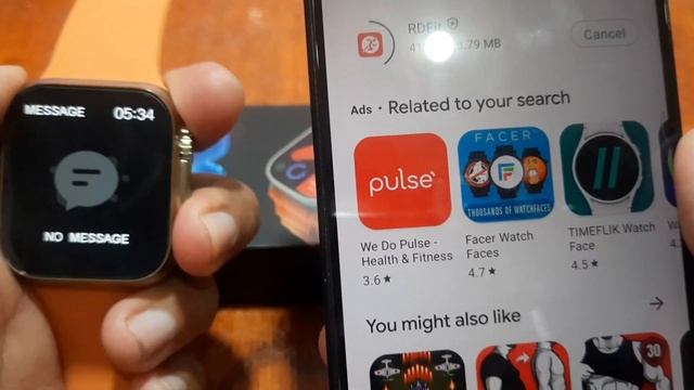 WS8 Ultra Smartwatch Paired with RDFit app in Android смотреть онлайн