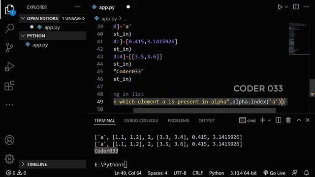 Python Lists |  Python Tutorial For Beginners | List In Python | Coder033