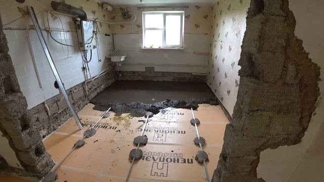 СТЯЖКА СВОИМИ РУКАМИ/БЕТОННЫЙ ПОЛ ГОТОВ/САМОЕ ТЯЖЁЛОЕ ПОЗАДИ. смотреть онлайн