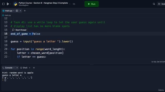 7. Looping The Game || 9. Beginner Word Game Practice || Python Professional Course