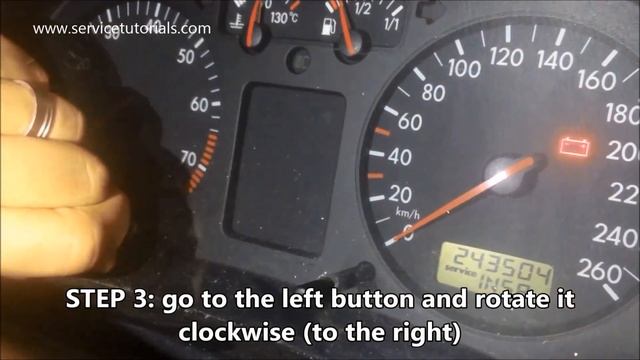 How to reset service light  oil service VW Golf Mk4 Jetta Bora in 4 simple steps