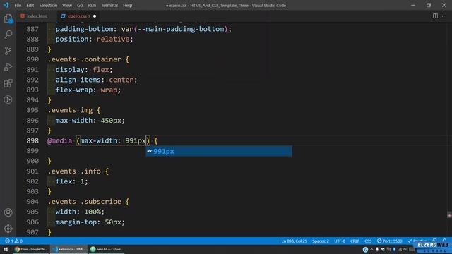 [Arabic] HTML & CSS Template Three 2021 - #22 - Events Section Part 1