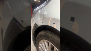 Выпрямление замятого переднего крыла KIA