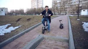 Внедорожный электросамокат. Самокат с сиденьем, широкими колёсами и подвеской E Scooter HBES800