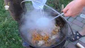 Как приготовить ПЛОВ с  БУЛГУРОМ. Каша из БУЛГУРА  в КАЗАНЕ на костре. Булгур рецепт как варить.