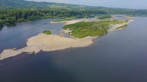 Красивая река Томь, Новокузнецк с высоты птичьего полета