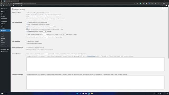 How To ShowHide comments cookies opt-in checkbox WordPress