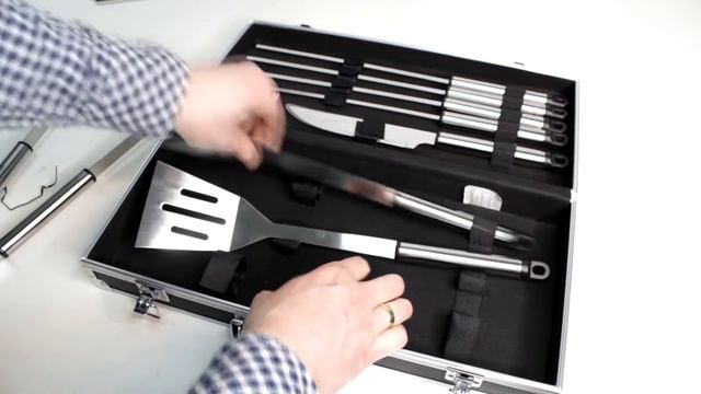 Набор для барбекю в кейсе Grun Gras (12 предметов) – обзор от магазина подарков «Счастливый случай» смотреть онлайн