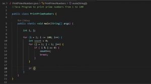 Java Program To Print Prime Numbers from 1 to 100 ( No talk, just code)