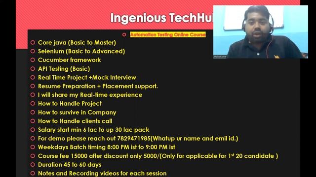 Quick Announcement Going to Start new for Automation Testing (Core java Selenium)-Fee is only 5000 смотреть онлайн