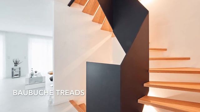 BauBuche staircase with black stringer/Лестница из Баубухе / Treppe von BauBuche und Schwarze Wange смотреть онлайн
