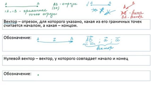 Векторы (коллинеарные, однонаправленные, равные). Разбор темы, понятия и примеры. Геометрия 9 класс