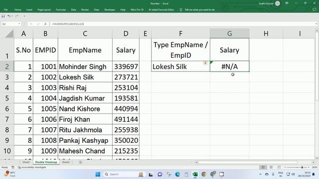 Interview Question in Advance Excel | Double VLOOKUP in Advance Excel | Tips & Tricks in Excel |