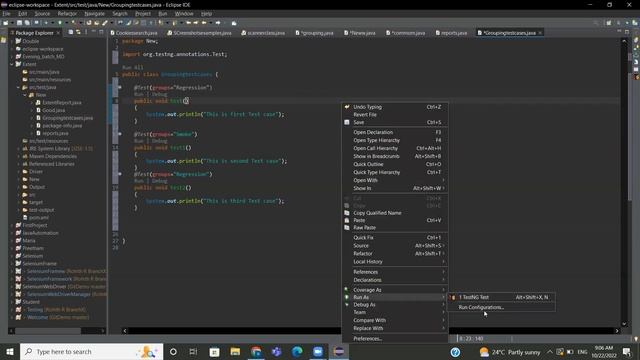 Selenium with java Part-22(How to group Test Cases in TestNG) смотреть онлайн