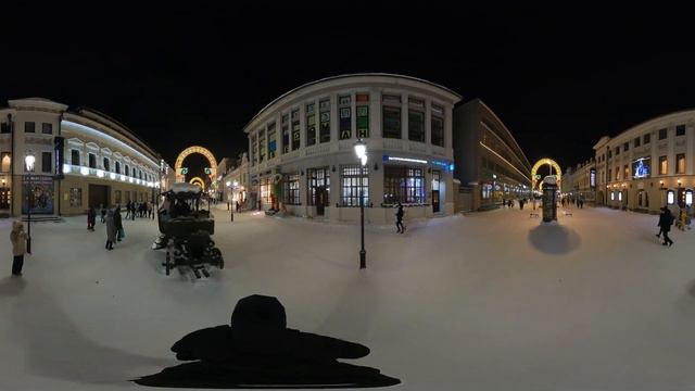 [ 4K 360 Panorama ] Прогулка по новогодней улице Баумана в Казани с Insta360 X3