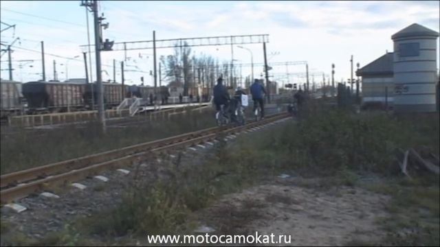 Велодрезины "Кузнечик" и "Дуэт" (Тест-драйв школьниками 503 школы) 2013/Railbike, draisine смотреть онлайн