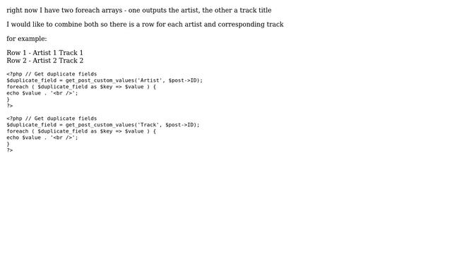 Wordpress: Combine two foreach Arrays into one table row смотреть онлайн