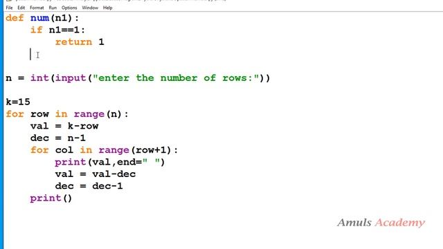 Python Pattern Programs - Printing Numbers in Triangle Shape | Column wise | Interview Question