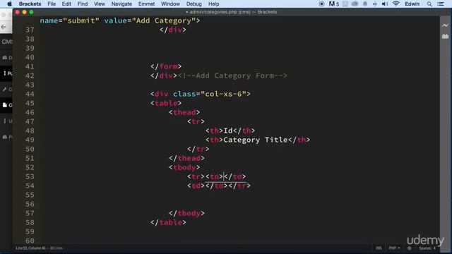 4 Creating the admin category page part 2 - CMS CATEGORIES & MORE - PHP COURSE CMS PROJECT смотреть онлайн
