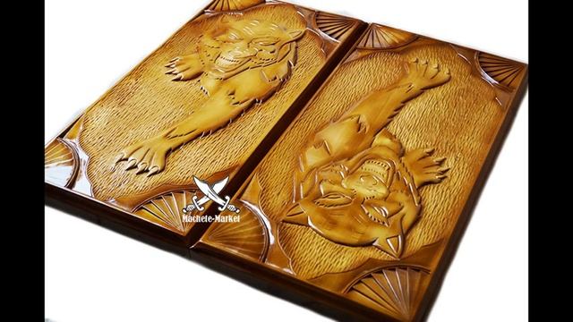 Нарды ручной работы резные "Зверь" смотреть онлайн