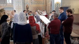 "От восток солнца до запад...", встреча Архиерея. Регент Екатерина Артюхова.