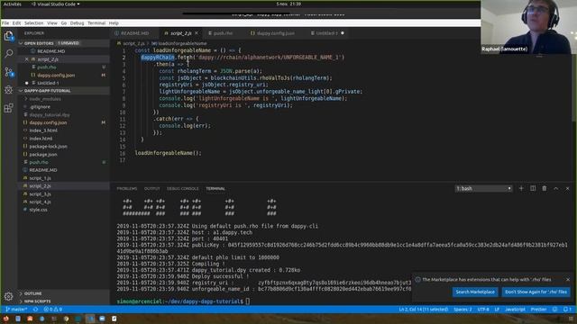 2019-11-05 Dappy Developer User Session