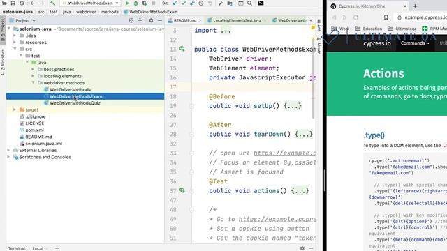 Selenium WebDriver Java Methods - Alerts, file download and cookies, coding exercises for methods
