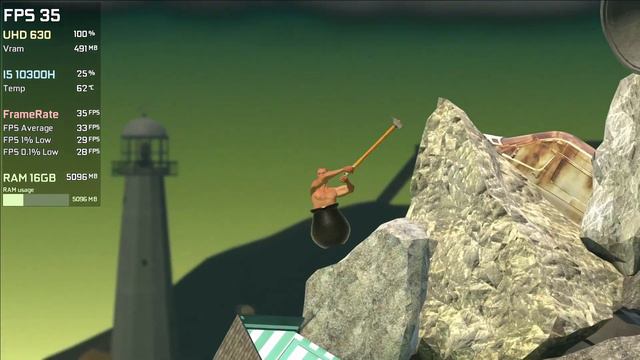 Intel UHD 630 | Getting Over It with Bennett Foddy - 1080p, 720p - Low, Medium, High, Ultra смотреть онлайн