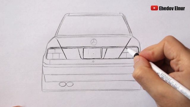 Как нарисовать машину Мерседес Бенц | Рисунки поэтапно смотреть онлайн