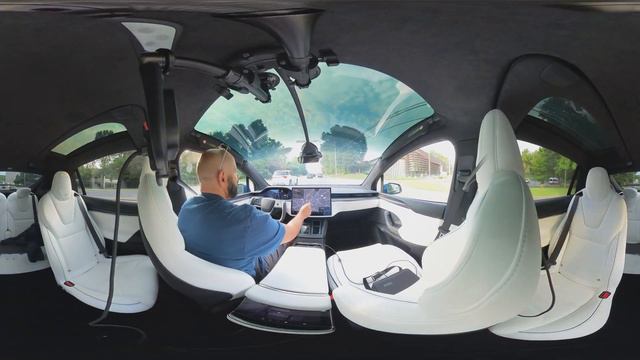 Did not notice driving without any disengagement on Tesla Model X Plaid FSDBeta v11.4.4 360° view смотреть онлайн