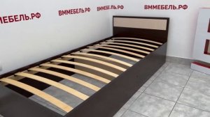 Кровать двуспальная Фиеста 90*200 венге / дуб с ламелями (ВМ-Мебель)