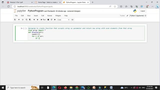 Python Program to create function with array as parameter and return new array with even numbers